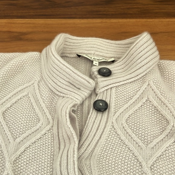 Gorgeous Rani Arabella 100% Cashmere Button up Cardigan Long Sweater in Oatmeal - Picture 2 of 6
